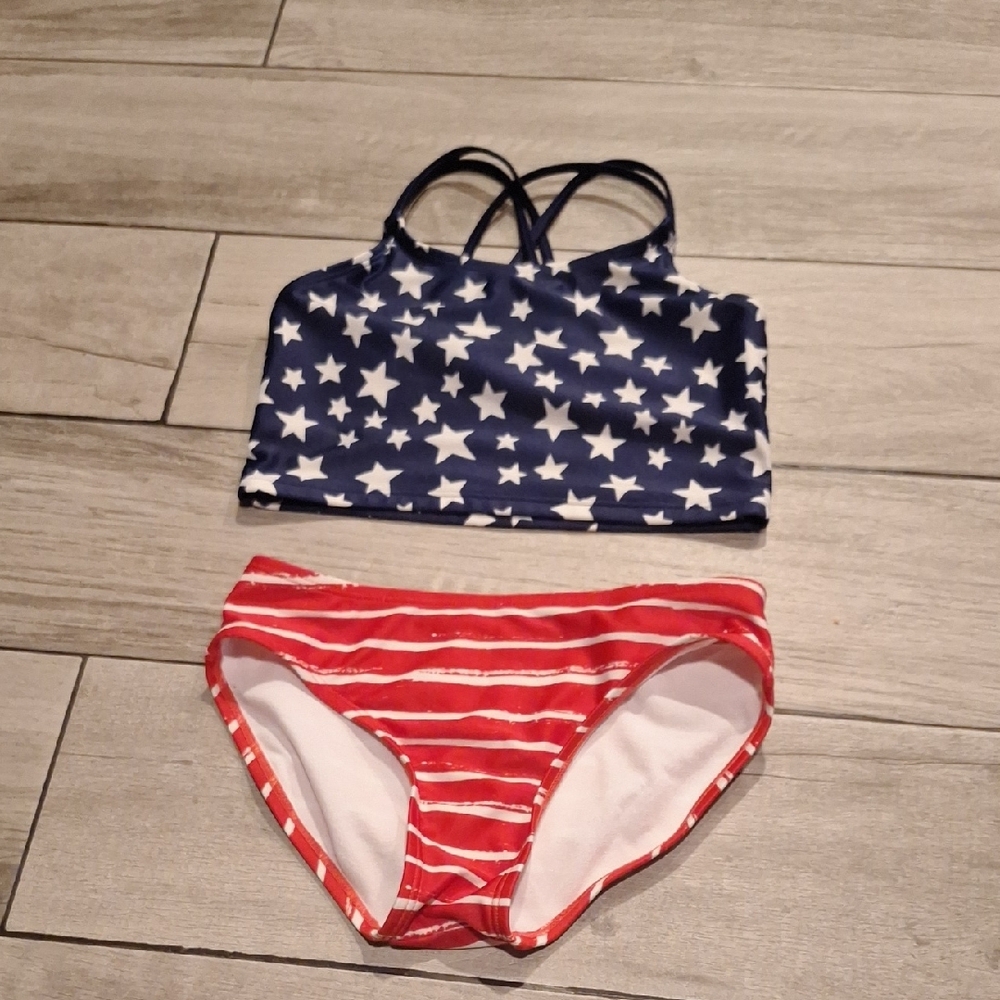 🐣 Cat & Jack Kids Swim Bikini - Red and Blue Star Design🐠🍬🍿🍕🐬